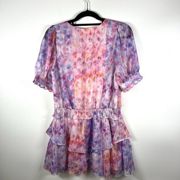 Amanda Uprichard Adriel Mini Cocktail Fairy Cotton Candy Wash Ruffle Dress‎ Sz M - Picture 9 of 11